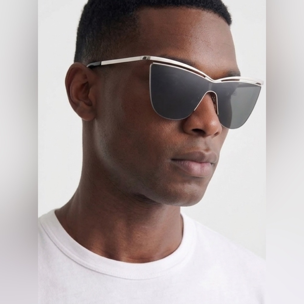 🆕 SAINT LAURENT CAT-EYE SILVER & GRAY SUNGLASSES
